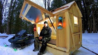 Cozy Snowmobile Camper  Sled Shelter  Ice Hut  Log Cabin Update Ep 114 [upl. by Oilegor]