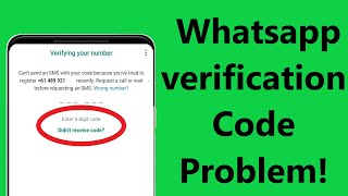 How To Fix Whatsapp Verification Code Not Receive Problem  Howtosolveit [upl. by Aihsenat]