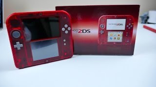 CRYSTAL RED Nintendo 2DS UNBOXING [upl. by Molohs]