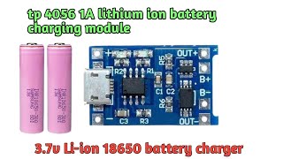 37v Liion battery charger module  TP4056  micro usb interface  akg tech [upl. by Karee]