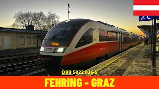 Cab Ride Fehring  Graz Styria SBahn Austria train drivers view in 4K [upl. by Macintosh749]