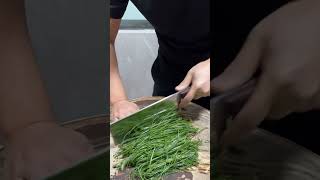 How to cut garlic Leaves vegetableart vegitablecutting tricks [upl. by Etienne]