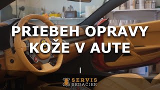 Ako prebieha čistenie kože a oprava kože v aute  Ferrari  Servis sedačiek [upl. by Wexler]