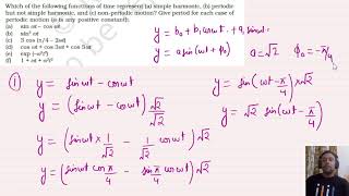 144 Which of the following functions of time represent a simple harmonic b periodic but not [upl. by Twila]