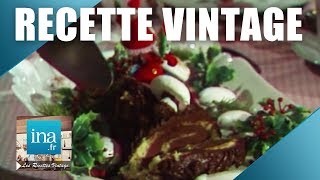 Recette  La bûche de Noël au chocolat  Archive INA [upl. by Dorinda]