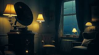 Cottagecore Playing Vintage Oldies from Grandpas Gramophone  A rainy night in a Cozy Cottage ASMR [upl. by Ariaz]