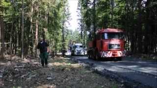 Schwertransport mit Problemen an einer Steigung im Wald [upl. by Arat]