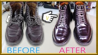 ASMR How to care Shell cordovan Alden boots VeTiVeR [upl. by Zigmund]