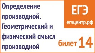 Определение производной Геометрический и физический смысл производной [upl. by Magda165]