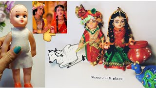 Radha and Krishna making from dollsInspired from TV serial Radhe Krishna [upl. by Ileana]