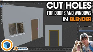 How to Cut Holes for DOORS AND WINDOWS in Walls in Blender [upl. by Bigner]