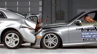 Mercedes CClass VS Chevy Malibu CAR TO CAR CRASH TEST [upl. by Pippy]