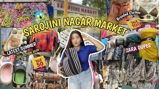 Sarojini Nagar Market LATEST SUMMER COLLECTION  Try On Haul ₹ 150  Tops Dresses Jeans Starting ₹50 [upl. by Oxford696]