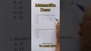 SOAL MATEMATIKA DASAR PSIKOTES MASUK KERJA MENGHITUNG PERSENTASE [upl. by Eirrac]