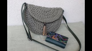 torebka z klapą na szydełku CZĘŚĆ 1 tylna część owal CROCHET BAG part 1 [upl. by Aicertap103]