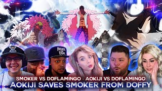 Aokiji Saves Smoker From Doflamingo  Smoker Vs Doflamingo  Reaction Mashup [upl. by Gundry]