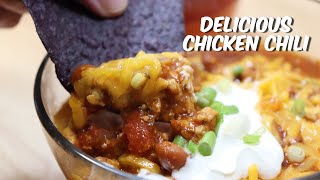 Chicken Chili  Easy Ground Chicken Chili Recipe  How To Make Ground Chicken Chili [upl. by Eniamsaj]