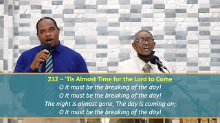 212 SDA Hymnal – Tis Almost Time for the Lord to Come [upl. by Sabec272]