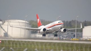 Meridiana Boeing 73773V EIIGT departure at Munich Airport Abflug München Flughafen [upl. by Mialliw]