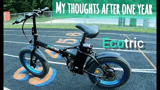 Ecotric 20quot Fat Tire Foldable Ebike  My Thoughts After One Year  Budget Electric Bike [upl. by Yrocaj]