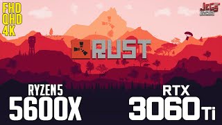 Rust on Ryzen 5 5600x  RTX 3060Ti 1080p 1440p 2160p benchmarks [upl. by Yejus734]