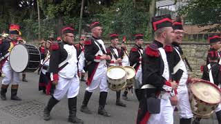 Marche Saint Hubert Loverval 2019 5 Départ de la jeune compagnie vers le quartier du chéniat [upl. by Acirtal]