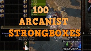 OPENING 100 ARCANIST STRONGBOXES  POE  PATH of EXILE [upl. by Lanette537]