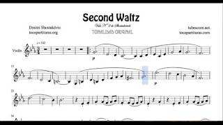 Second Waltz by Shostakovich Sheet Music for Violin [upl. by Adivad815]