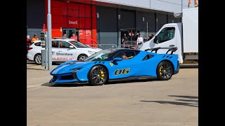 Ferrari SF90XX Stradale and Ferrari 488 Pista arrive at silverstone [upl. by Nealy]