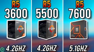 Ryzen 5 3600 vs Ryzen 5 5500 vs Ryzen 5 7600 [upl. by Risser]