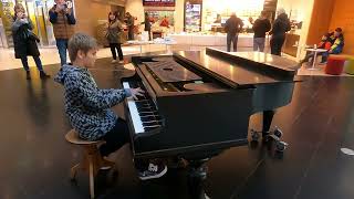 Playing popular songs on piano in public [upl. by Ava95]