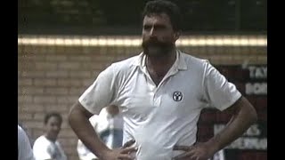 Merv Hughes unlucky again Whats your call Huge LBW appeal against Ranatunga 2nd Test Hobart 1989 [upl. by Ares658]