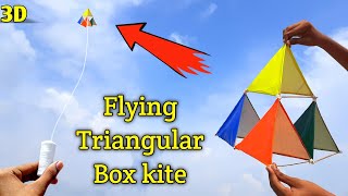 How to make kite  How to make tetrahedral kite  triangular box kite making patang kese banate hai [upl. by Mady]