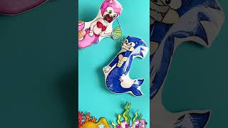 SHIN SONIC TAPES and AMY Rose Mermaid Love Story  Paper Squishy AMY Pregnant  Ghes Handmade [upl. by Ardnoid977]