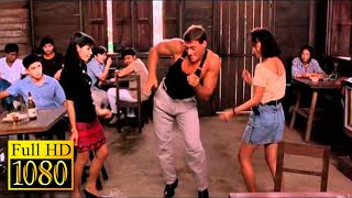 Jean Claude Van Damme drunk dancing and fighting in a bar in the movie  KICKBOXER 1989 [upl. by Eenahs]