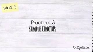 Week 4 Simple Linctus [upl. by Ayalat]