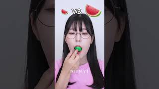 Big Watermelon Vs Small Watermelon Eating challenge 🤣shortstrandingytshorthumanitychallenge [upl. by Yance]