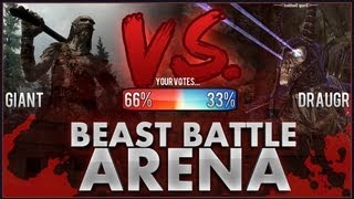 Skyrim Beast Battle Arena  Giant vs Draugr [upl. by Noirod169]