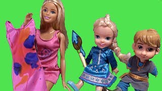 Elsa and Anna toddlers clothes decorating with Barbie the Disney princesses and my little pony [upl. by Ardnohsed]