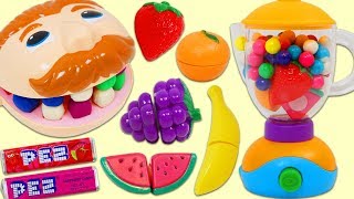 Feeding Mr Play Doh Head Fruit Smoothies [upl. by Nevarc]