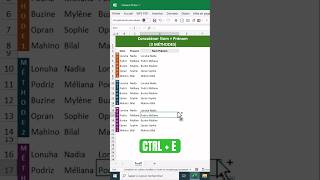 Concaténer le nom et le prénom dans Excel excel exceltips astucesexcel microsoftexcel [upl. by Win]