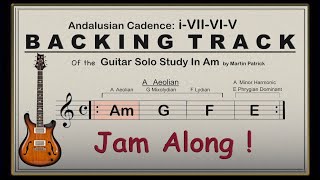 Guitar Backing Track in Am Andalusian cadence Aeolian Mode Minor harmonic Phrygian dominant [upl. by Schertz]