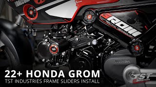 How to install TST Frame Sliders on a 2022 Honda Grom by TST Industries [upl. by Jillane]