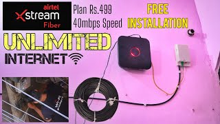 Airtel Xstream Fiber 😍  Airtel Unlimited Internet 🛜  Installation Process  Plan  Speed  Hindi [upl. by Caitrin]