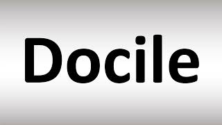 How to Pronounce Docile [upl. by Stanford182]