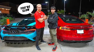 Tesla Model S Plaid vs McLaren 765LT  DRAG RACE [upl. by Padgett]