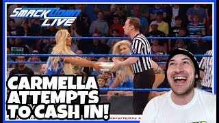 Reaction  CARMELLA ATTEMPTS TO CASH IN ON CHARLOTTE FLAIR  ASUKA  WWE Smackdown Live April 3 2018 [upl. by Mirisola]