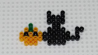 How to Make a Perler Beads Pumpkin with Cat  Halloween Beaded Crafting Idea [upl. by Irb]