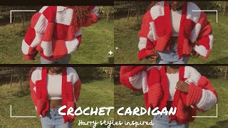 Harry styles inspired patchwork crochet cardigan Crochet patchwork cardigan tutorialNina’s crochet [upl. by Arema]