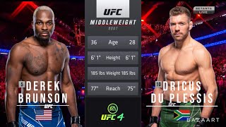 DEREK BRUNSON VS DRICUS DU PLESSIS FULL FIGHT UFC 285 [upl. by Uamak610]